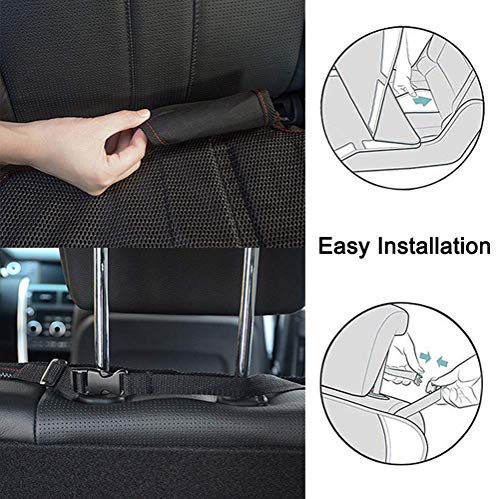 Car Seat Protector for Kids 2 Pack with Non-Slip Function and Seat Side Wings Made of Anti-Stain and Water Proof Durable Oxford and PVC Material Suitable for Most Vehicles