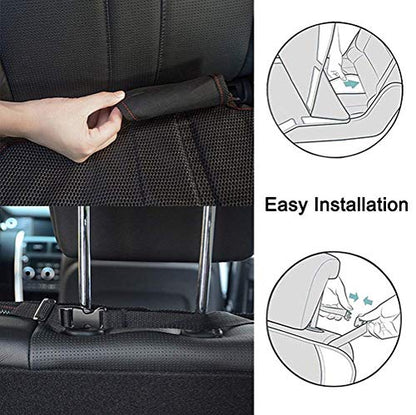 Car Seat Protector for Kids 2 Pack with Non-Slip Function and Seat Side Wings Made of Anti-Stain and Water Proof Durable Oxford and PVC Material Suitable for Most Vehicles
