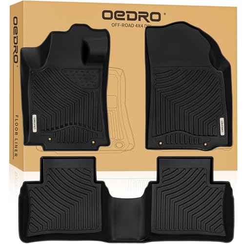 OEDRO Floor Mats Fit for 2014-2018 Nissan Altima Base/S/SL/SR/SV, TPE All-Weather Custom Fit Floor Liner for Altima Sedan 4 Door Accessories, 1st & 2nd Row Mats Car Mats Set, Black - style: 14-18 Nissan Altima 1st & 2nd