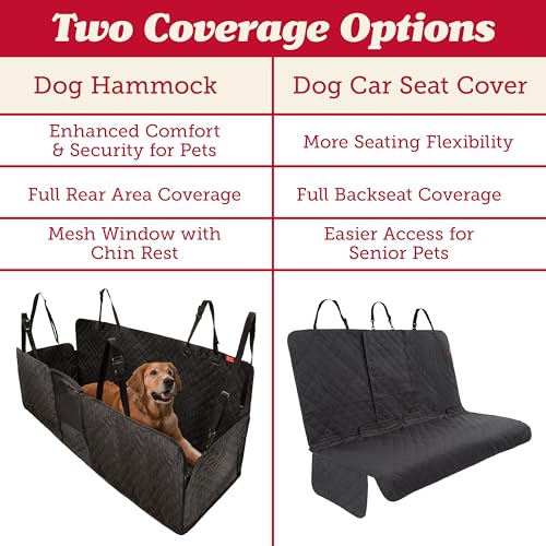 Lusso Gear Dog Car Seat Cover - Waterproof Non-Slip Car Back Seat Protector - Rear Car Seat Cover for Dogs - Universal Fit for Sedans Trucks SUVs - Scratchproof Backseat Car Cover - Machine Washable - color: - Premium Edition - Black