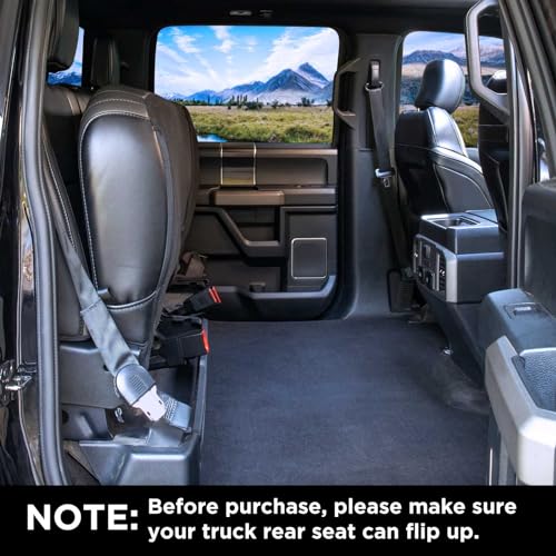 XL Dog Seat Cover for Truck, Waterproof Dog Floor Hammock for Crew Cab Trucks with Mesh Window, Heavy Duty Scratch-Proof Back Seat Cover Protector for F150