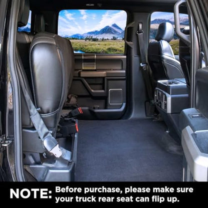 XL Dog Seat Cover for Truck, Waterproof Dog Floor Hammock for Crew Cab Trucks with Mesh Window, Heavy Duty Scratch-Proof Back Seat Cover Protector for F150