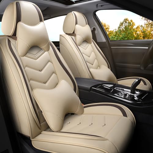 Car Seat Covers for Lexus RX 350 2007-2026, Premium Nappa Leather Car Seat Cover, Stylish Sport Seat Covers， Automobile Seat Cover Sets.(Luxury 2 Seats/Beige) - color: Beige, size: Luxury 2 Seats