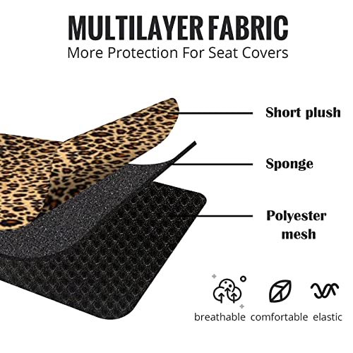 AUTOFAN Leopard Car Seat Covers Full Set with Steering Wheel Cover 2 Seat Belt Pads, Cheetah Print Seat Covers for Cars for Women,Airbag Compatible,Universal Fits for Cars,SUV,Truck - color: animal leopard