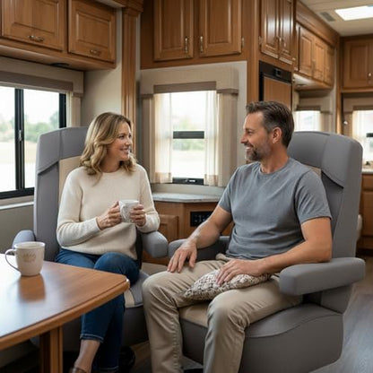 VALUN RV Seat Covers (Grey 2 Pack) – Captains Chair Seat Covers for RV Captain Chair & Motorhome Chairs, Universal Fit RV Chair Covers for Camper, Trailer, Van, Protects Against Dirt, Spills & Wear - style: GREY (2PK RV COVER)