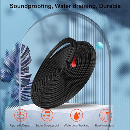 52.5Ft Car Door Seal Strip for Truck Car Weather Stripping Universal Self Adhesive Large Auto Door Soundproofing Weatherstrip for Pickup Truck SUV RV Boat