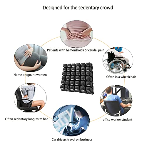 Inspiratory Cover air Cushion with Zippered Fabric Cover,Chair pad,Wheelchair Matress,Anti Bedsore,Elderly Matress,Relieve Driver and sedentary Individuals Stress and Pain,Pressure Relief Cushions.