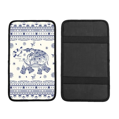 Universal Car Center Console Cushion Pad, Blue Elephant Soft Waterproof Car Center Console Cover Auto Armrest Seat Box Cover Protector for Most Vehicle SUV Truck Car - color: Blue Elephant