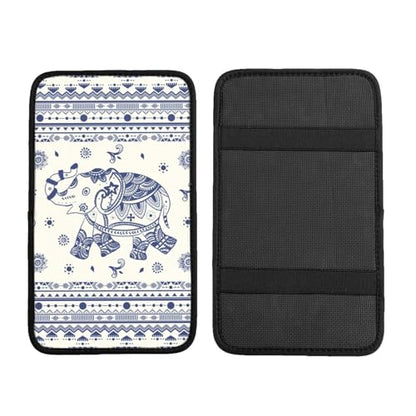 Universal Car Center Console Cushion Pad, Blue Elephant Soft Waterproof Car Center Console Cover Auto Armrest Seat Box Cover Protector for Most Vehicle SUV Truck Car - color: Blue Elephant