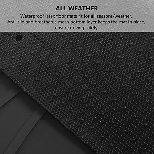 IKON MOTORSPORTS, Floor Mats Compatible with 2006-2011 Honda Civic Coupe & Sedan, Latex All Weather Easy Clean Interior Car Carpets Black Full Set 3 Pieces
