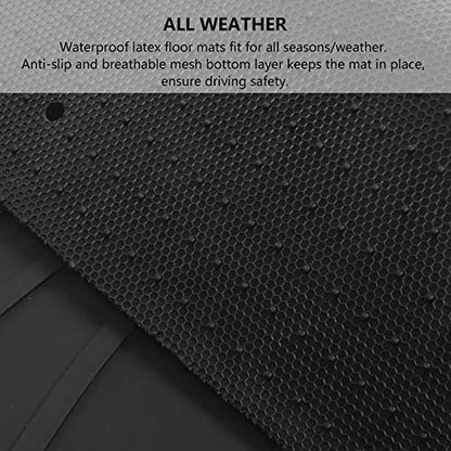 IKON MOTORSPORTS, Floor Mats Compatible with 2006-2011 Honda Civic Coupe & Sedan, Latex All Weather Easy Clean Interior Car Carpets Black Full Set 3 Pieces