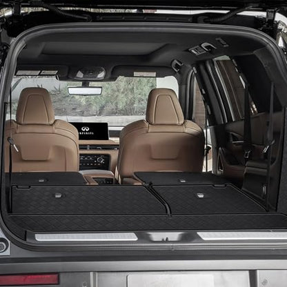 Cargo Liner for QX60 2022-2026, All Weather Leather Cargo Mat & Backrest Mat (with Rear Left and Right Side Panels) - color: Infiniti QX60 Cargo Backrest Mat-C