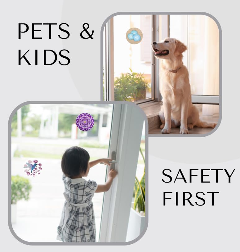 Screen Door Magnets Double Sided – Keep People, Kids, and Dogs from Running into The Screen Door - Robbins Aria Blue Shell - color: Blue Shells