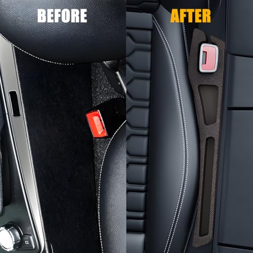 Car Seat Gap Filler, 2PCS Crevice Blocker Stopper Between Vehicle Seat Console, No Drop Automotive Fill Crevice Guard Interior Accessories, Universal for SUV Truck Sedan (Brown) - color: Brown