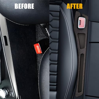 Car Seat Gap Filler, 2PCS Crevice Blocker Stopper Between Vehicle Seat Console, No Drop Automotive Fill Crevice Guard Interior Accessories, Universal for SUV Truck Sedan (Brown) - color: Brown