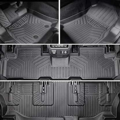Floor Mats Cargo Mat Backrest Mats Trunk Lower Storage Mat for 2019-2026 Subaru Ascent Accessories, All-Weather TPE Trunk Mat Cargo Liner Door Sill Protector(Floor Mats+2-in-1 Cargo Mat) - style: Floor Mats+2-in-1 Cargo Mat