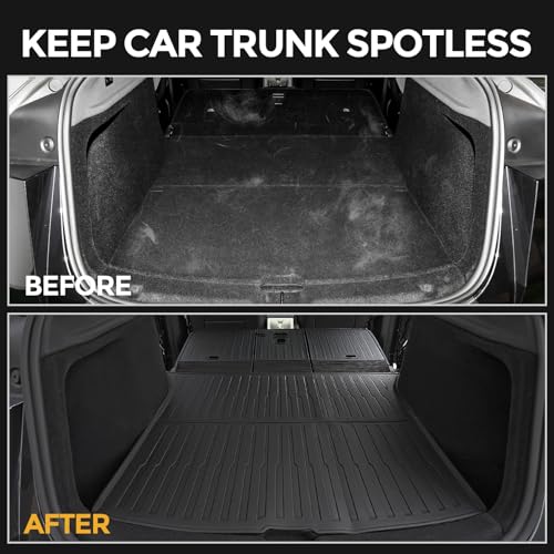 Cargo Mat for 2025 2026 Tesla Model Y Juniper Accessories (Not fit Standard), Full Coverage All Weather Trunk Cargo Liner with Backrest Protectors for Model Y 5 Seats