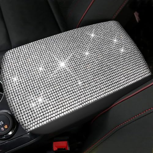 Bling Crystal Diamond Console Covers for 2011-2019 Ford Explorer Leather Armrest Covers - color: Bling