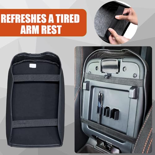 Center Console Cover for Nissan Frontier 2026 2025 2024 2023 2022 - Armrest Cushion Pad Cover PU Leather Car Armrest Box Cover Protector for Nissan Frontier 2026-2022 Interior Accessories - size: 1) 22+ |Froniter| Black, +Thick Size