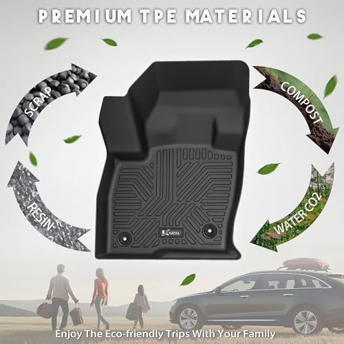 KARPAL Floor Mats for 2015-2024 2025 2026 Ford Edge, Custom Fit TPE All Weather Ford Edge Accessories 1st & 2nd Row Floor Liner & Trunk Mat - style: 2015-2026 | For Ford Edge | 1st & 2nd Row & Cargo
