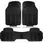 ZONETECH All Weather Rubber Car Interior Floor Mats 3-Piece Trimmable Waterproof Odorless Black Heavy Duty Universal Fit - size: 3-Piece Trimmable Floor Mats