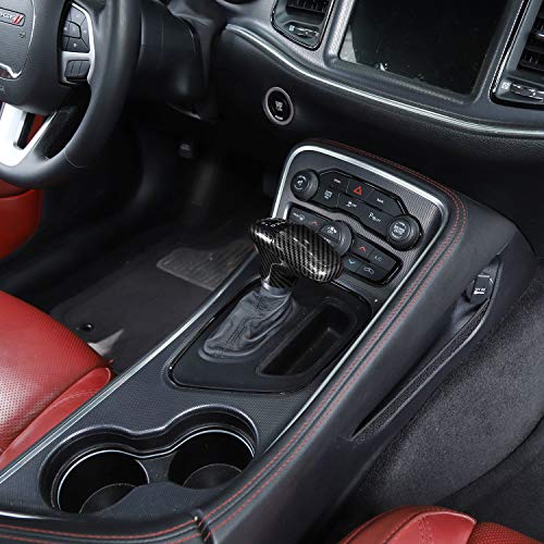 Voodonala for Challenger Charger ABS Carbon Fiber Gear Shift Shifter Knobs Cover Trim for 2015-2026+ Dodge Challenger Charger 2018-2026+ Durango Interior Accessories 3pcs