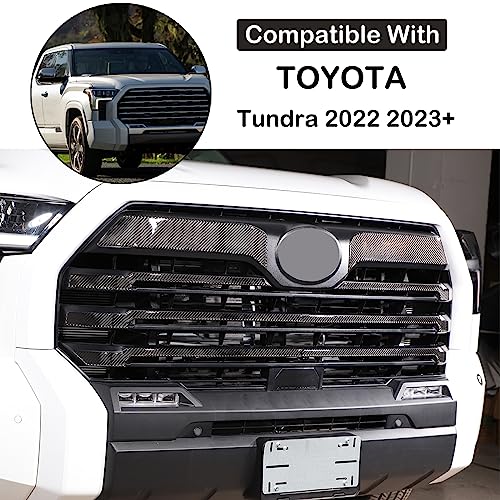 Aunginsy Car Front Bumper Grille Trim Sticker Compatible with Toyota Tundra 2022 2023 2024 Pickup Truck Real Carbon Fiber Material Decorative Sticker Protection Cover Interior Accessories - size: Front Bumper Grille Trim Sticker