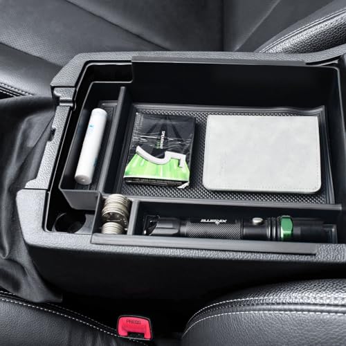 Full Size Center Console Organizer Tray Compatible with Toyota 4Runner Accessories 2010-2020 2021 2022 2023 2024 Insert Armrest Box Secondary Storage Divider ABS Materials, Black Trim