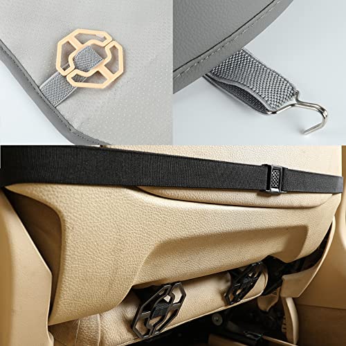 Black Panther PU Car Seat Cover, Front Seat Protector Compatible with 90% Vehicles,Embroidery,Anti-Slip & Full Wrapping Bottom W55cm*D54cm(21.65''*21.26'')(1Piece,Gray) - color: Front Single Gray