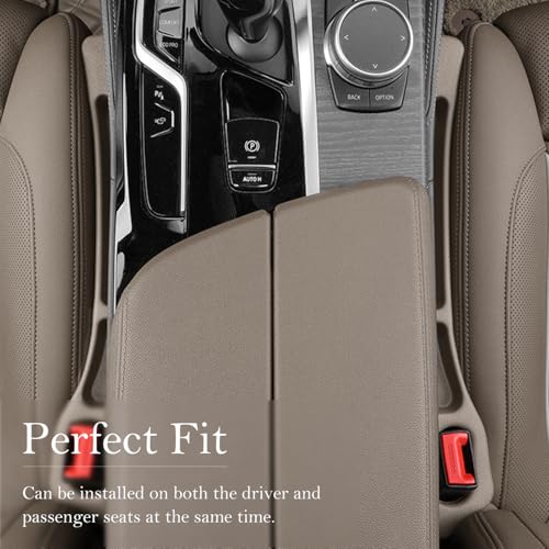 Car Seat Gap Filler 2-Pack, Universal Car Seat Gap Filler Organizer, Seat Gap Plug – Fills Gap Between Seat & Console (Beige) - color: Beige