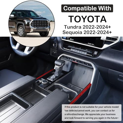 Aunginsy Inner Center Console Gear Control Panel Side Strip Cover Trim Compatible with Toyota Tundra/Sequoia 2022-2024 Car Center Console Gear Box Side Panel Protect Sticker Moulding Strip Accessories - size: Gear Control Panel Side Strip Trim