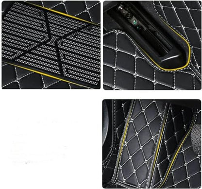 All-Weather car Floor Mats-Suitable for 98% of car Models Watherproof Leather car Floor mat (Red) - color: Red