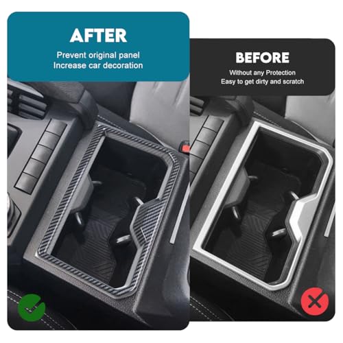 INTGET Front Cup Holder Panel Cover for 2024 2025 2026 Toyota Tacoma Accessories/2025 2026 4Runner ABS Plastic Interior for Tacoma SR/SR5/TRD PreRunner/Sport/Off-Road (Carbon Fiber, Front Cup Holder) - size: Front Cup Holder Panel Cover