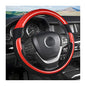 Universal Steering Wheel Cover - Microfiber Leather, 15 Inch, Anti-Slip, Breathable, Odorless Car Steering Wheel Protector, SUV Accessories (Bright Black/Red) - color: Bright Black/Red