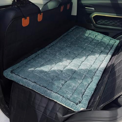 Backseat Pet Bed Mat, Truck Plaid Dog Bed for Car Back Seat, Deluxe Dog Seat Covers, Non-Slip Travel Pet Mat, Fit for Backseat Extenders and Trucks SUVs (Blue, 24.8x54 inch) - color: Blue