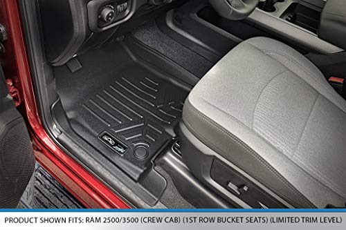 SMARTLINER Custom Floor Mats 2 Row Liner Set Compatible with 2019-2025 Ram 2500