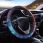 AFPANQZ Galaxy Novelty Red & Blue Auto Steering Wheel Covers Sweat Absorption Comfort Grip Anti-Slip Safety Stretch-on Easy Fix Machine Washable Steering Wheel Protection Cool 4-15 in - color: Galaxy red blue
