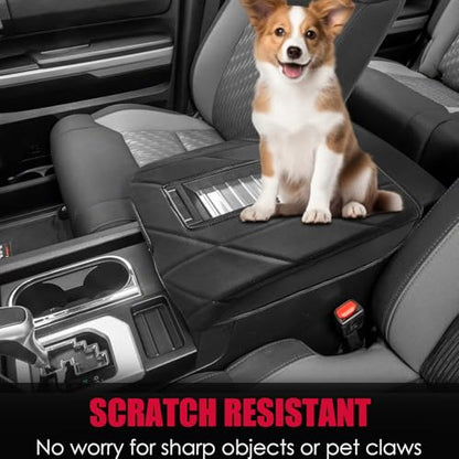 Center Console Cover for Toyota Tundra 2014-2021 - Comfort Armrest Lid Cover for Toyota Tundra Interior Accessories 2021 2020 2019 2018 2017 2016 2015 2014 (Bucket Seat ONLY) - size: 5) 14-21 |Tundra| Black,Regular Thick Size