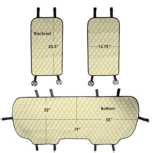 FH Group Car Seat Cushion Neosupreme Automotive Seat Cushions - Universal Fit, Rear Car Seat Cushion, Car Seat Cushions With Non-Slip Silicone Backing for SUV, Sedan, Van Rear Set Beige - color: Beige, style: Rear Bench