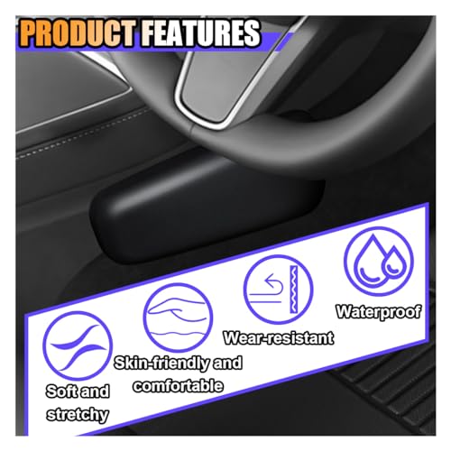 2PCS Car Door Armrest Pads, Soft Memory Foam Car Knee Leg Elbow Cushion, Leather Car Arm Rest Pillow for Comfort Support, Universal Car Interior Accessories for Most Vehicles (Black)