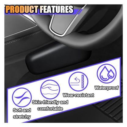 2PCS Car Door Armrest Pads, Soft Memory Foam Car Knee Leg Elbow Cushion, Leather Car Arm Rest Pillow for Comfort Support, Universal Car Interior Accessories for Most Vehicles (Black)