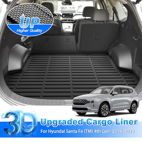 Santa Fe Cargo Liner - Trunk Mat for Hyundai Santa Fe 2021-2023, All Weather Cargo Mat for Santa Fe Accessories, Heavy Duty Car Mats, Car Accessories - size: 6)Hyundai Santa Fe 21-23