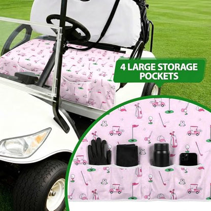 Golf Cart Seat Covers Golf Cart Seat Towel Blanket Group - color: Pink Golf with Pocket