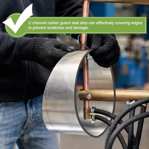 PATIKIL Rubber Edge Trim, 13.1ft x 7mm x 15mm U Channel Rubber Guard Seal Strip Protector Fit for 3mm Edge for Car Doors Hatches Sheet Metal Table Corners Steel Plates, Black - size: Fit for 2" x 13.1ft x 7mm x 15mm