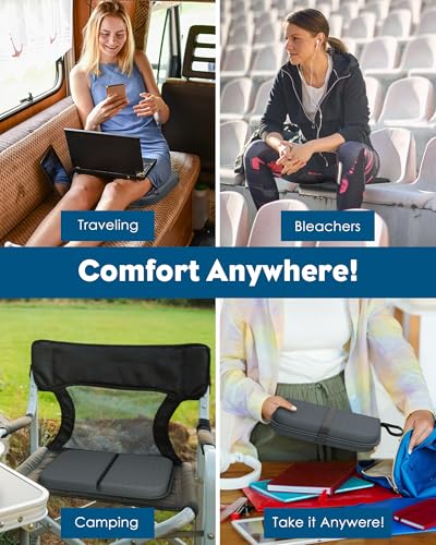WISIMMALL Gel Seat Cushion, Portable Travel Cushion for Long Sitting, Thick & Foldable, 14.5" x 10.5" Large Size Chair Seat Cushion for Office Chair Car Wheelchair, Relief Sciatica Coccyx Pain