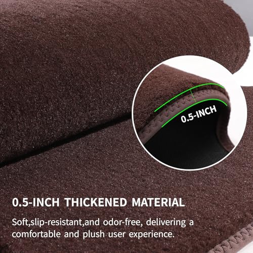 EKR All-Weather Universal Fit Car Floor Mats, 0.5 inch Thick Car Carpet Mats, Anti-Slip Automotive Mat with Driver Heel Pad Fit for SUV, Vans,Sedans, Trucks (Blown,4pcs Black Full Set) - color: Blown