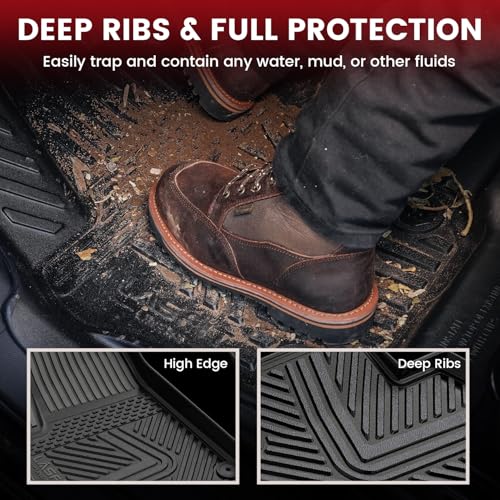 LASFIT Floor Mats for Rivian R1S 2022 2023 2024, All Weather Floor Liner TPE Custom Fit Car Mats for Rivian R1S 1st & 2nd & 3rd Row Rubber Mats, Black,Tasteless, Durable and Easy to Clean - size: 2022-2024 | For Rivian R1S | 1st & 2nd & 3rd Row