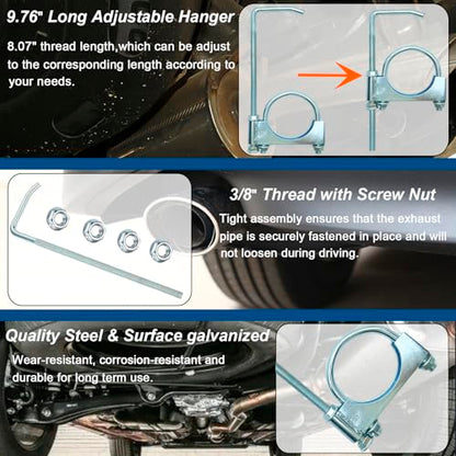 2.5-Inch Universal Exhaust Clamp with Hanger, 4Pcs Muffler Hanger Exhaust Hanger for 2.5 Inch Exhaust Pipes - size: 2.5 Inch-4 PACK