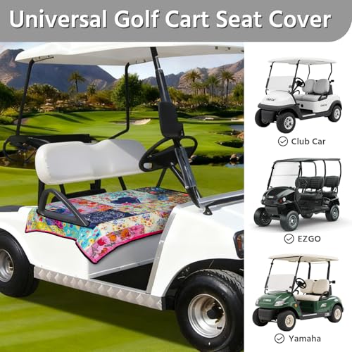Golf Cart Seat Covers, Universal Golf Cart Seat Towel Blanket for Yamaha, EZGO, Club Car, Icon and More 2-Seat Carts, 100% Microfiber Keeps Seat Comfortable and Clean - color: quilt