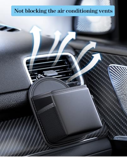 Car Air Vent Organizer- Multi-Functional Holder for Sunglasses, Phone, Keys, Lipstick, Small Items, Universal Fit for Most Vehicles- Black